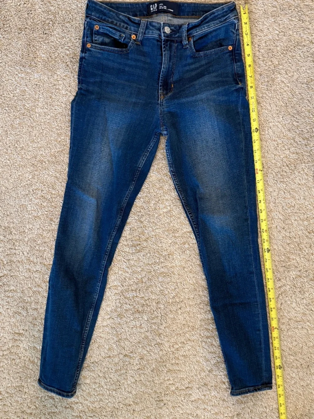 Gap High Rise Universal Legging Jeans Size 6 28 Long Medium Wash Skinny Stretch - Picture 6 of 8